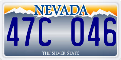 NV license plate 47C046