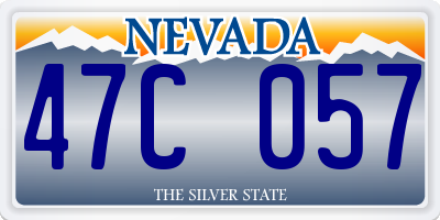 NV license plate 47C057