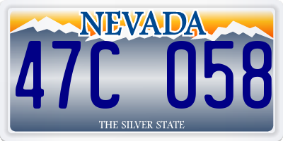 NV license plate 47C058