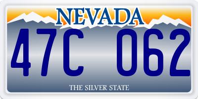 NV license plate 47C062