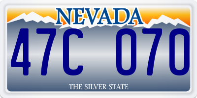 NV license plate 47C070