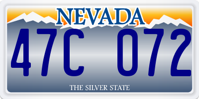 NV license plate 47C072