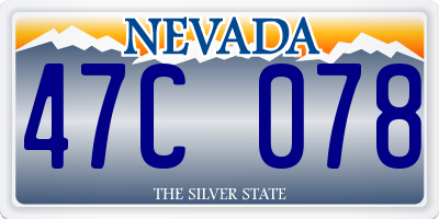 NV license plate 47C078
