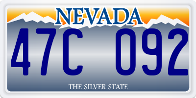 NV license plate 47C092