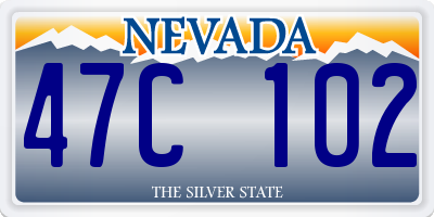 NV license plate 47C102