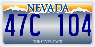 NV license plate 47C104