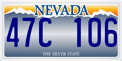 NV license plate 47C106