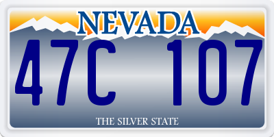 NV license plate 47C107
