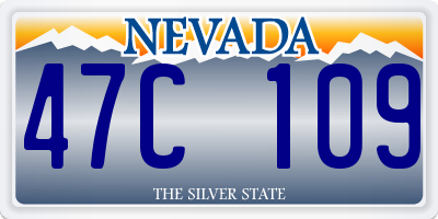 NV license plate 47C109