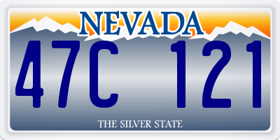 NV license plate 47C121