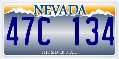 NV license plate 47C134