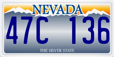 NV license plate 47C136