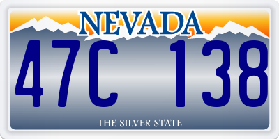 NV license plate 47C138