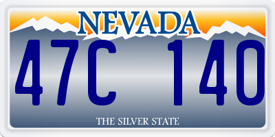 NV license plate 47C140