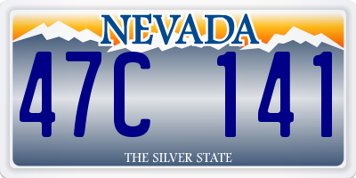 NV license plate 47C141
