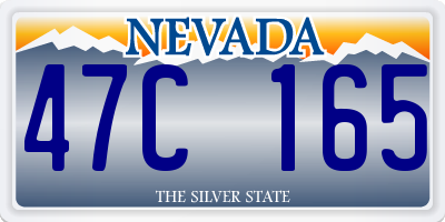 NV license plate 47C165
