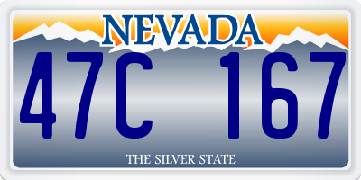 NV license plate 47C167