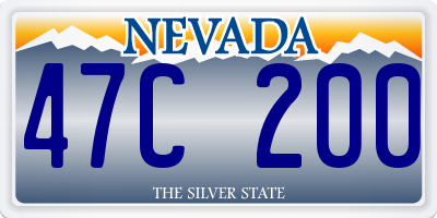 NV license plate 47C200