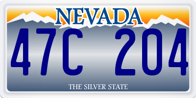 NV license plate 47C204