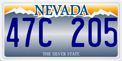 NV license plate 47C205