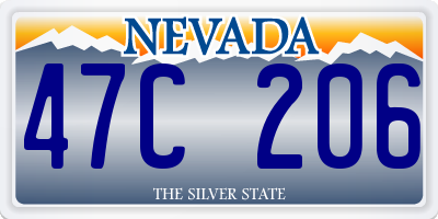 NV license plate 47C206