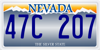 NV license plate 47C207