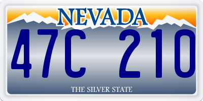 NV license plate 47C210