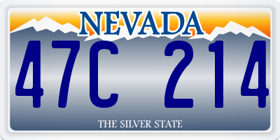 NV license plate 47C214
