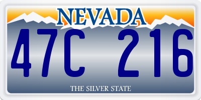 NV license plate 47C216