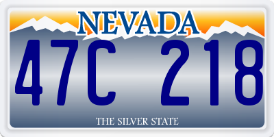 NV license plate 47C218