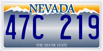 NV license plate 47C219