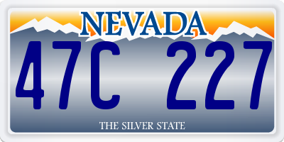 NV license plate 47C227