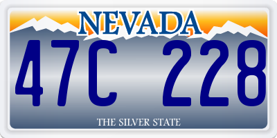NV license plate 47C228