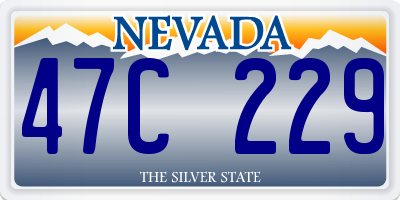 NV license plate 47C229