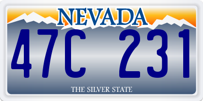NV license plate 47C231