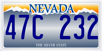 NV license plate 47C232