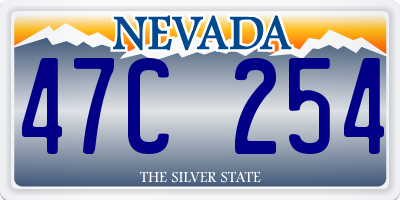 NV license plate 47C254
