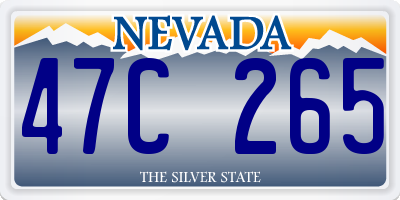 NV license plate 47C265
