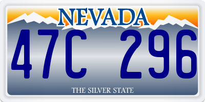 NV license plate 47C296