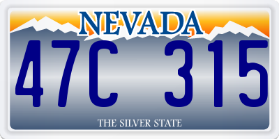 NV license plate 47C315