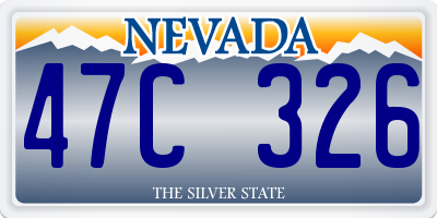 NV license plate 47C326