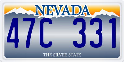 NV license plate 47C331