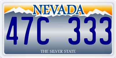 NV license plate 47C333