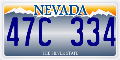 NV license plate 47C334