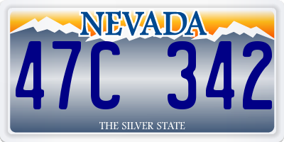 NV license plate 47C342