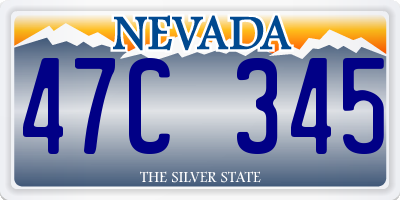 NV license plate 47C345