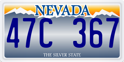 NV license plate 47C367