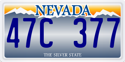 NV license plate 47C377