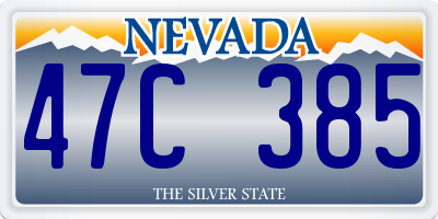 NV license plate 47C385