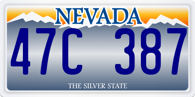 NV license plate 47C387